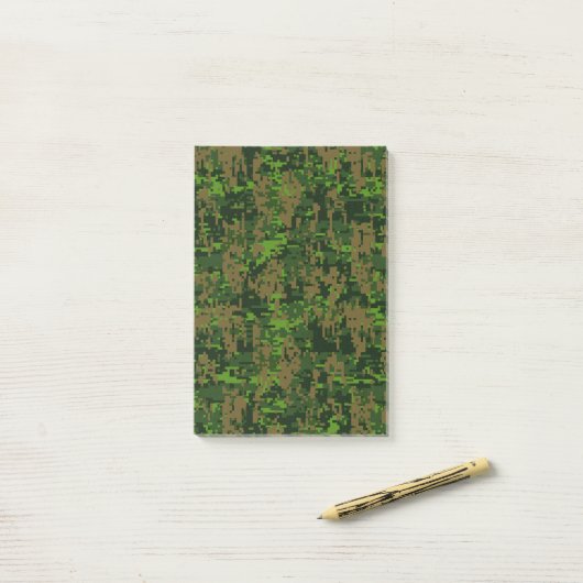 Woodland Style Digital Green Camouflage Decor Post-it® Notes (Op bureau)