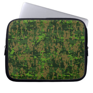 Woodland Style Digital Pixels Camouflage Laptop Sleeve