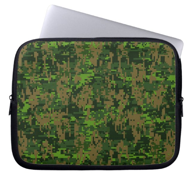 Woodland Style Digital Pixels Camouflage Laptop Sleeve (Voorkant)