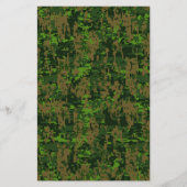 Woodland Style Green Digital Camouflage Briefpapier (Voorkant)