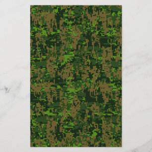 Woodland Style Green Digital Camouflage Briefpapier