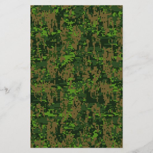 Woodland Style Green Digital Camouflage Briefpapier (Voorkant)