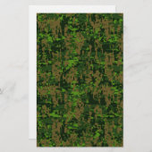 Woodland Style Green Digital Camouflage Briefpapier (Voorkant / Achterkant)