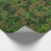 Woodland Style Green Digital Camouflage Cadeaupapier (Hoek)