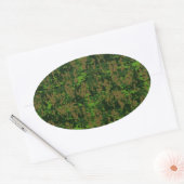 Woodland Style Green Digital Camouflage Ovale Sticker (Envelop)
