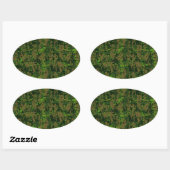 Woodland Style Green Digital Camouflage Ovale Sticker (Vel)