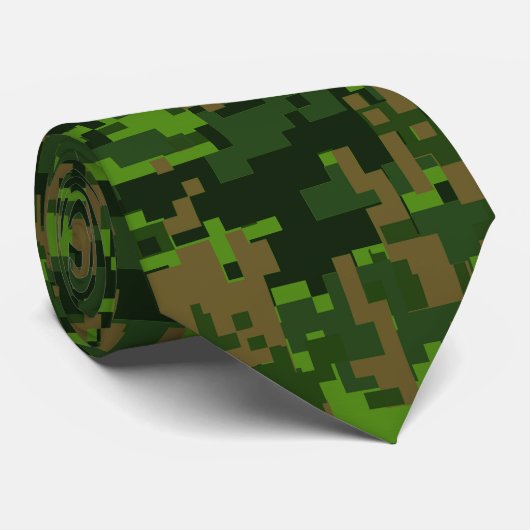 Woodland Style Green Digital Camouflage Stropdas (Opgerold)
