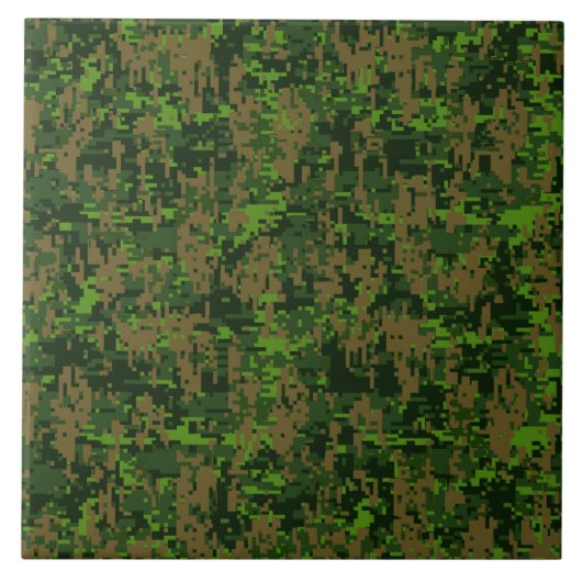 Woodland Style Green Digital Camouflage Tegeltje (Voorkant)