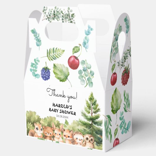 Woodland Summer Baby Boy Shower Bedankdoosjes (Geopend)