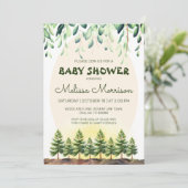 Woodland Sunrise Baby Jongensdouche Kaart (Staand voorkant)