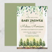 Woodland Sunrise Baby Jongensdouche Kaart (Voorkant / Achterkant)