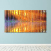  Woodland Sunset Golden Reflection Geometrisch Canvas Afdruk (Insitu (Houten vloer))