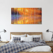  Woodland Sunset Golden Reflection Geometrisch Canvas Afdruk (Insitu (Slaapkamer))