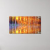 Woodland Sunset Golden Reflection Geometrisch Canvas Afdruk (Voorkant)