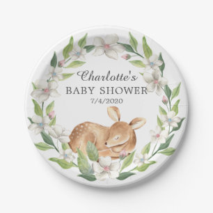 Woodland Sweet Deer Baby shower 7-inch Bord