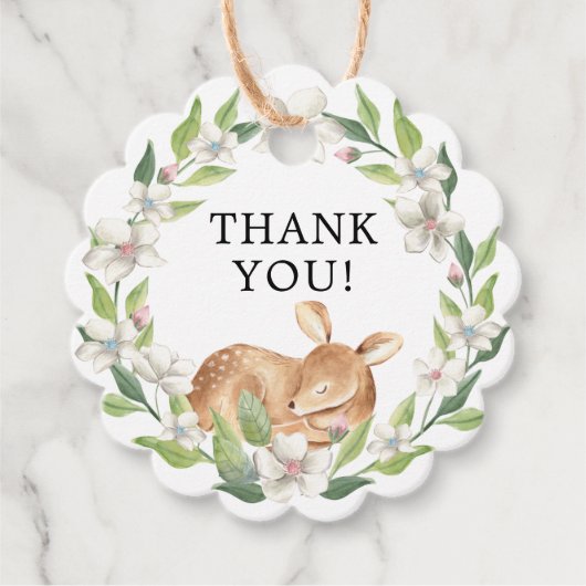 Woodland Sweet Deer Baby shower Favor Gift Label (Voorkant)
