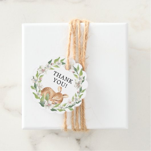 Woodland Sweet Deer Baby shower Favor Gift Label (In situ)