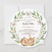 Woodland Sweet Deer Baby shower Kaart (Voorkant)