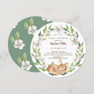 Woodland Sweet Deer Baby shower Kaart