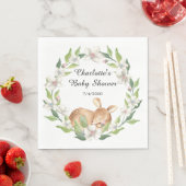 Woodland Sweet Deer Baby shower Papier servetten (Insitu)