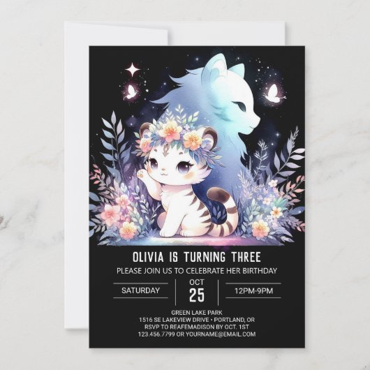 Woodland Sweet Tiger Verjaardag Kaart (Voorkant)