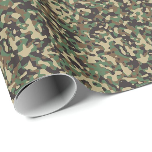Woodland Tan Green Brown militaire camouflage Cadeaupapier (Rol Hoek)