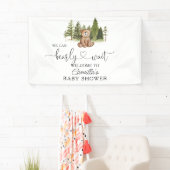Woodland Teddy Bear Baby shower Welcome Spandoek (Insitu)