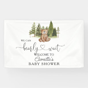 Woodland Teddy Bear Baby shower Welcome Spandoek