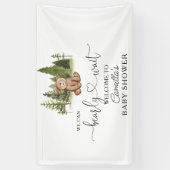 Woodland Teddy Bear Baby shower Welcome Spandoek (Verticaal)
