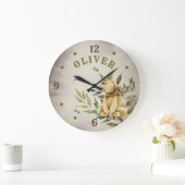 Woodland Teddy Bear Boy Baby Nursery Large Clock Grote Klok (Huis)