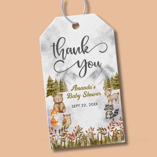 Woodland Thank You Forest Animals Baby Shower Cadeaulabel