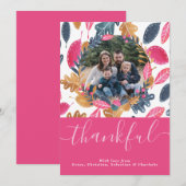 Woodland Thanksgiving Fotosjabloon Leefpatroon Feestdagenkaart (Voorkant / Achterkant)