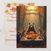 Woodland Thanksgiving Party Vrienden en familie Kaart (Voorkant / Achterkant)