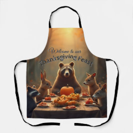 Woodland Thanksgiving Party Vrienden en familie Schort