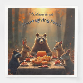 Woodland Thanksgiving Party Vrienden en familie Servet