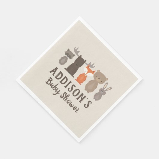 Woodland thema Baby shower servetten (Hoek)