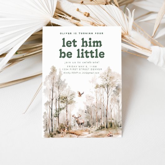 Woodland thema Verjaardagsfeestuitnodiging Kaart