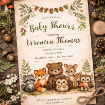 Woodland Theme Adorable Forest Animals Baby Shower