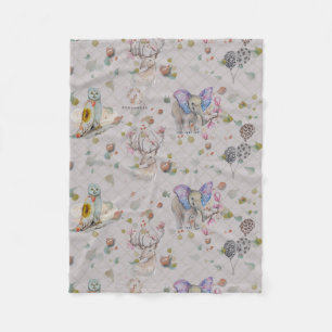 Woodland Theme Baby Fleece Deken