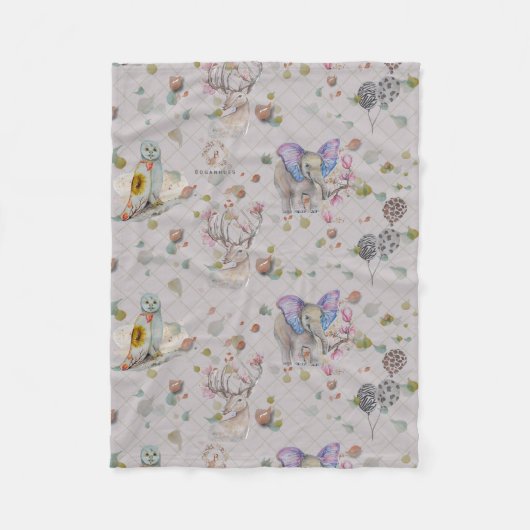 Woodland Theme Baby Fleece Deken (Voorkant)