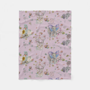 Woodland Theme Baby Fleece Deken