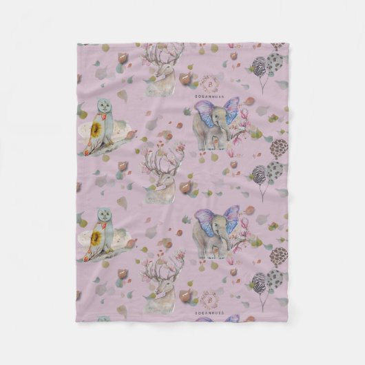 Woodland Theme Baby Fleece Deken (Voorkant)