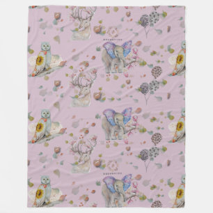 Woodland Theme Baby Fleece Deken