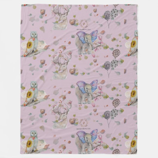 Woodland Theme Baby Fleece Deken (Voorkant)