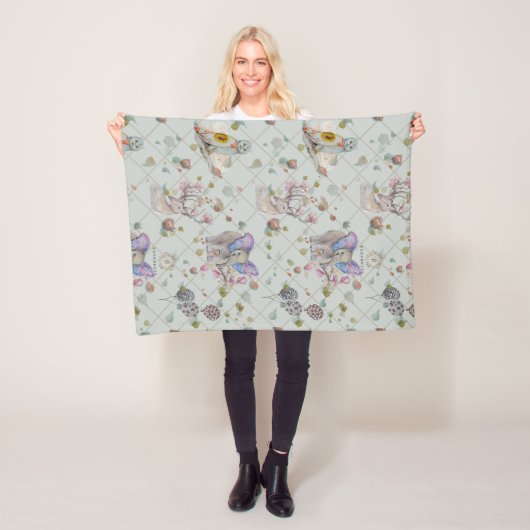 Woodland Theme Baby Fleece Deken (In situ)