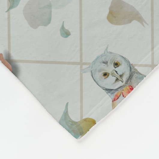 Woodland Theme Baby Fleece Deken (Hoek)