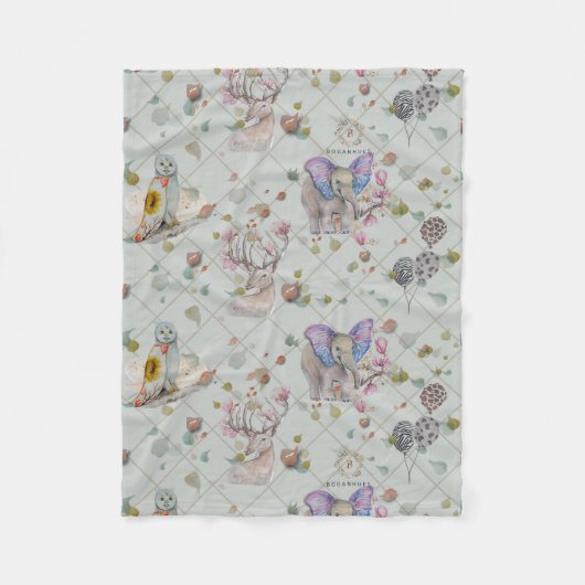 Woodland Theme Baby Fleece Deken (Voorkant)