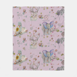 Woodland Theme Baby Fleece Deken