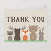 Woodland Theme Baby shower Dank u Briefkaarten (Voorkant)