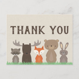Woodland Theme Baby shower Dank u Briefkaarten